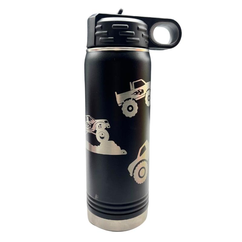 Stainless Steel Monster Truck Water Bottle | 20 oz | Multiple Colors | RCK Creations & More