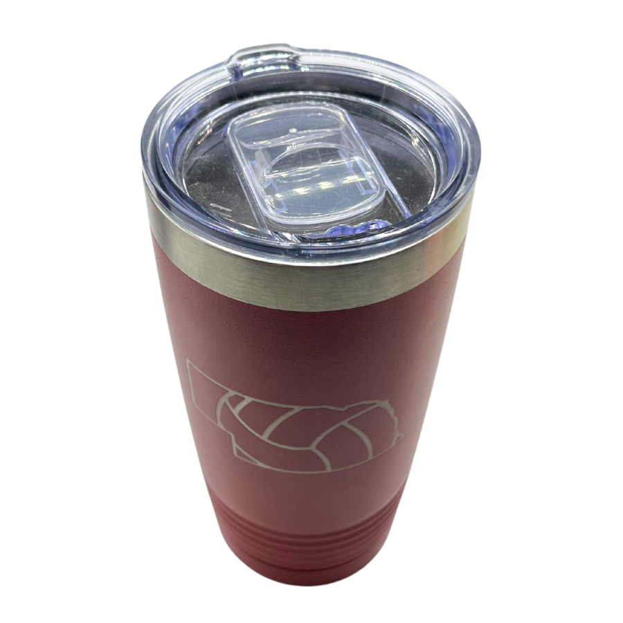 Stainless Steel Nebraska Volleyball State Tumbler | 20 oz | Multiple Colors | RCK Creations & More