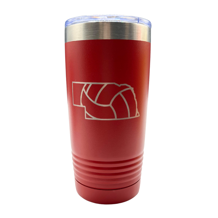Stainless Steel Nebraska Volleyball State Tumbler | 20 oz | Multiple Colors | RCK Creations & More