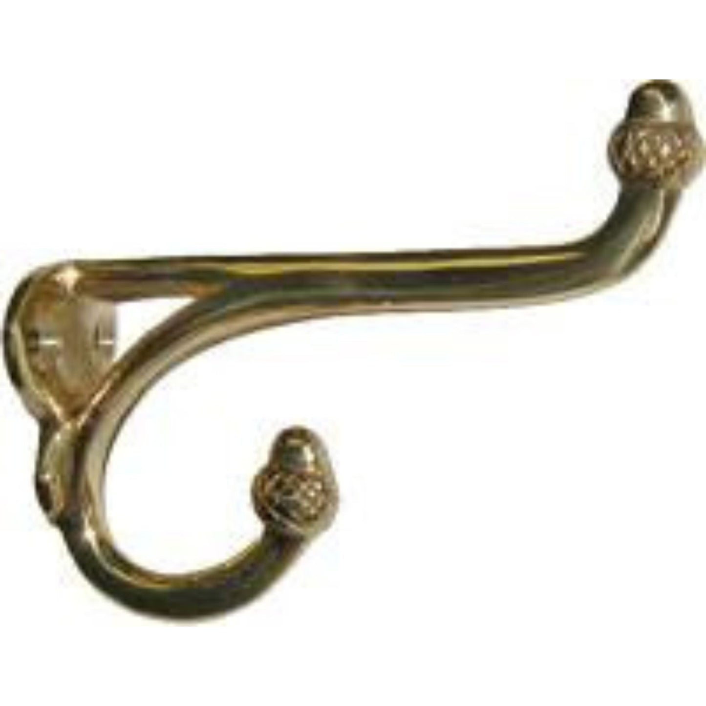 Elegant Brass Victorian Coat Hook - Intricate Acorn Tips for Hallways, Kitchens, Bathrooms & More
