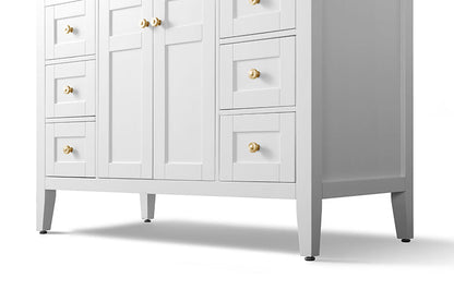 Maili Bathroom Vanity with Sink and Carrara White Marble Top Cabinet Set