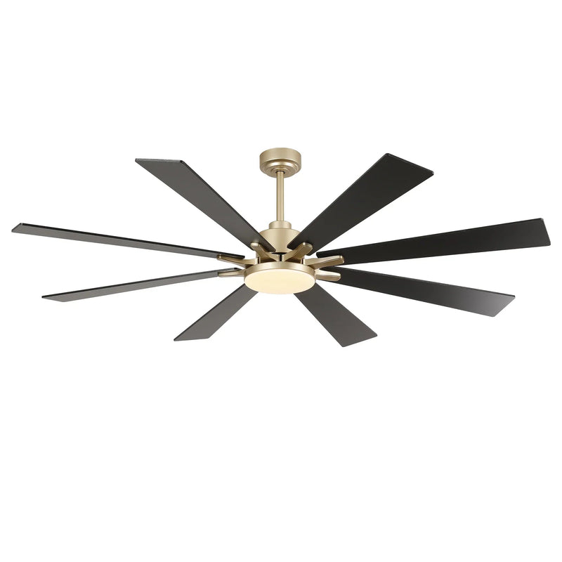 72 Inch Elbe Modern Downrod Mount Ceiling Fan with Light and Remote Control
