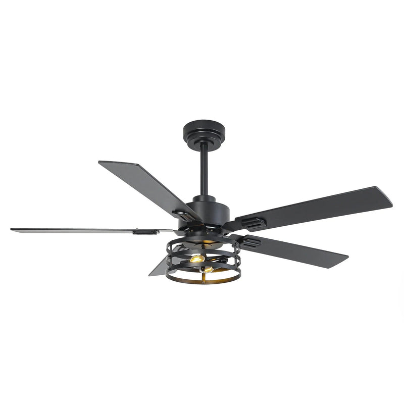 Vaczon 52 Inch 60 Inch Industrial Downrod Ceiling Fan with Light and APP & Remote Control