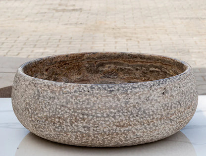 Valencia Travertine Above Vanity Bathroom Sink Rustic Sand-blasted (D)16" (H)6"-In Stock