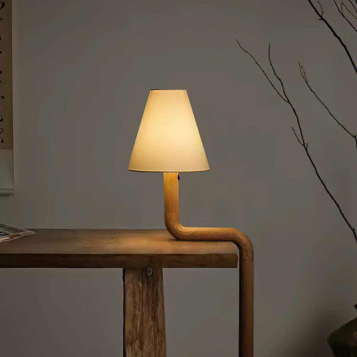 Velora Sculptural Bentwood Table Lamp