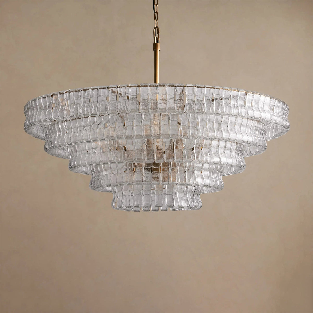 Ghiaccio Layered Glass Chandelier