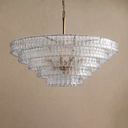 Ghiaccio Layered Glass Chandelier