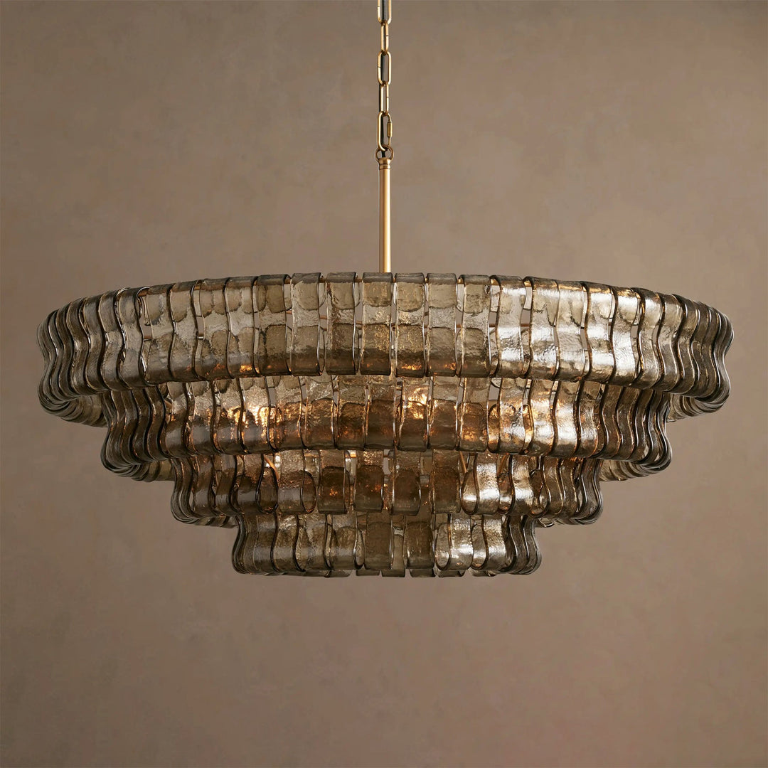 Ghiaccio Layered Glass Chandelier