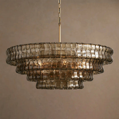 Ghiaccio Layered Glass Chandelier