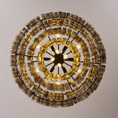 Ghiaccio Layered Glass Chandelier
