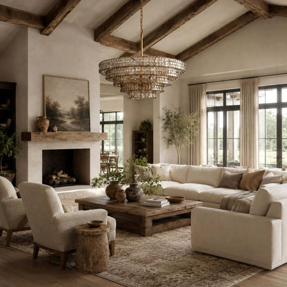 Ghiaccio Layered Glass Chandelier