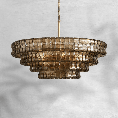Ghiaccio Layered Glass Chandelier