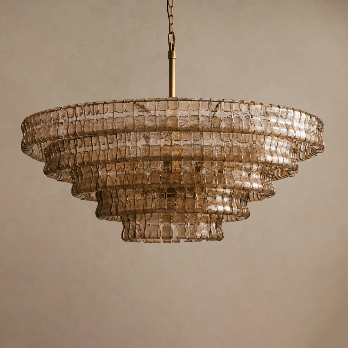 Ghiaccio Layered Glass Chandelier