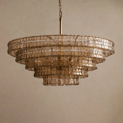 Ghiaccio Layered Glass Chandelier