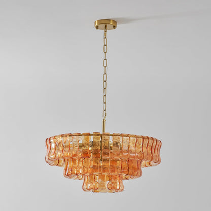 Ghiaccio Layered Glass Chandelier