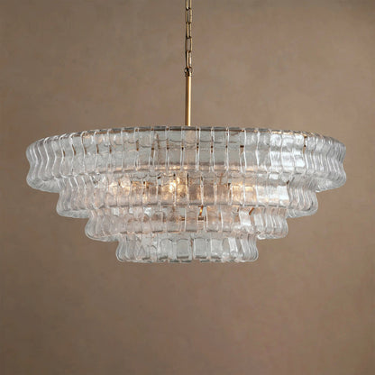 Ghiaccio Layered Glass Chandelier