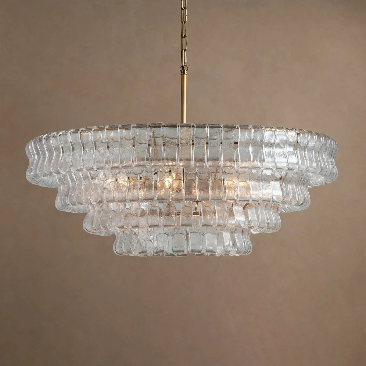 Ghiaccio Layered Glass Chandelier