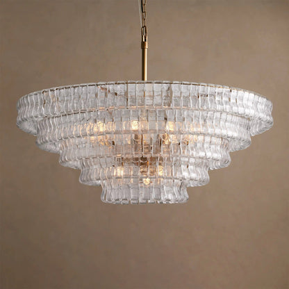 Ghiaccio Layered Glass Chandelier