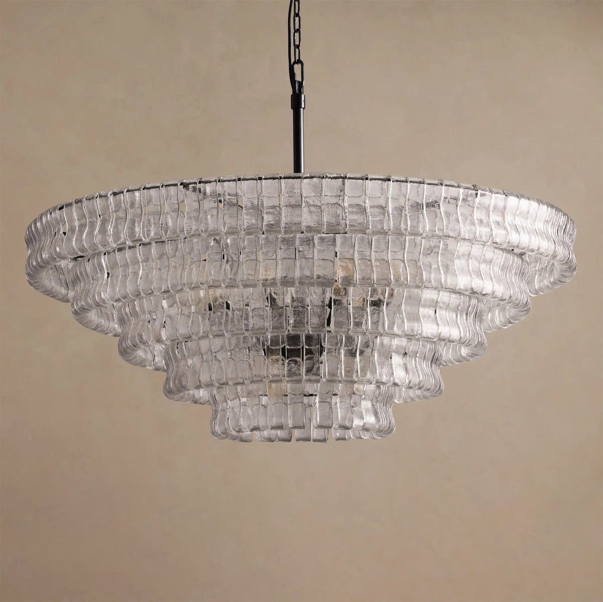 Ghiaccio Layered Glass Chandelier