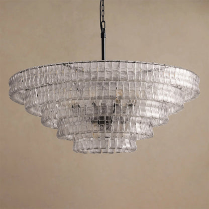 Ghiaccio Layered Glass Chandelier