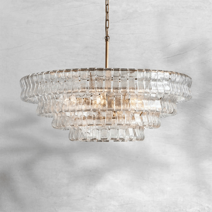Ghiaccio Layered Glass Chandelier