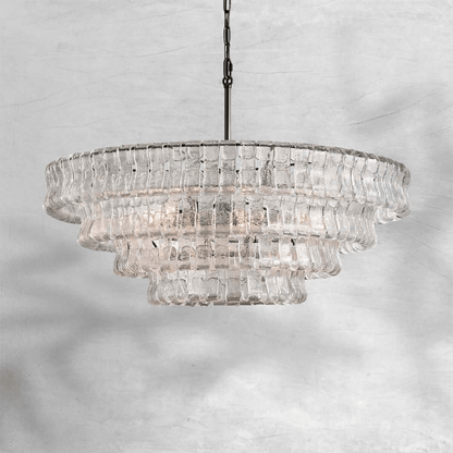 Ghiaccio Layered Glass Chandelier
