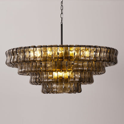 Ghiaccio Layered Glass Chandelier
