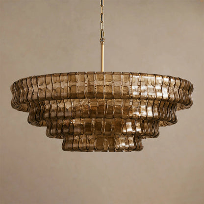 Ghiaccio Layered Glass Chandelier