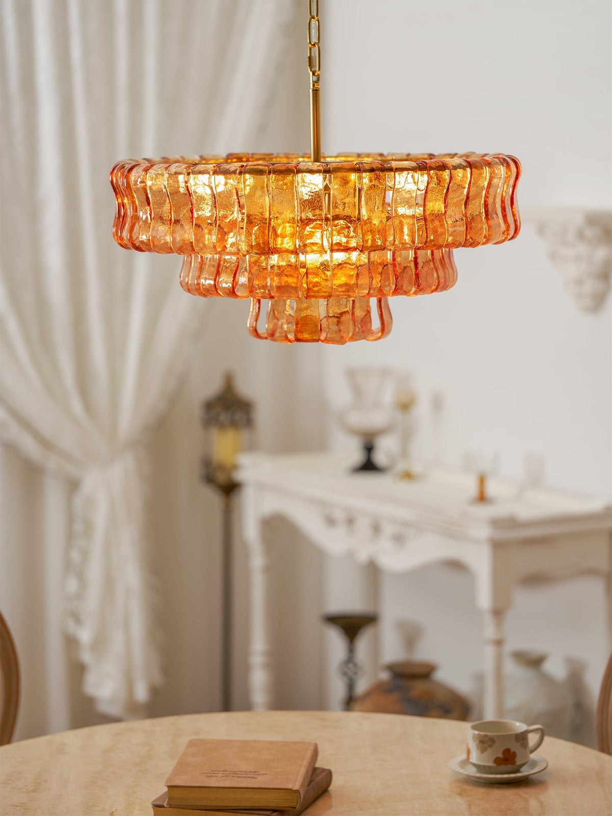 Ghiaccio Layered Glass Chandelier