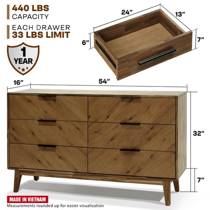 Megsu Veyron 6 Drawers Dresser