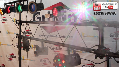 Light Truss Stand System by GRIFFIN - I-Beam Trussing Set & DJ Booth Platform Kit - Hanging Mount Lighting Package for Music Gear, PA Speakers