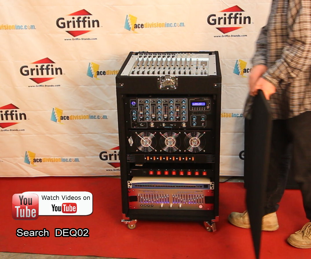 Rackmount Studio Mixer Flight Road Case By GRIFFIN - 25U Mount Space Ultimate Pro-Audio Amp Cabinet Travel Trunk For Music Gear Recording Equipment