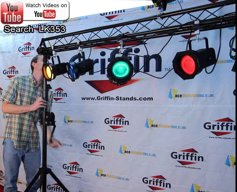 5Ft Triangle Truss Extension (3-PACK) by GRIFFIN - Stage Mount Trussing Sections for DJ Booth Lighting System - Mount Light Cans & Sound Effects for Pro Audio Equipment Gear, Parties & Live Gigs