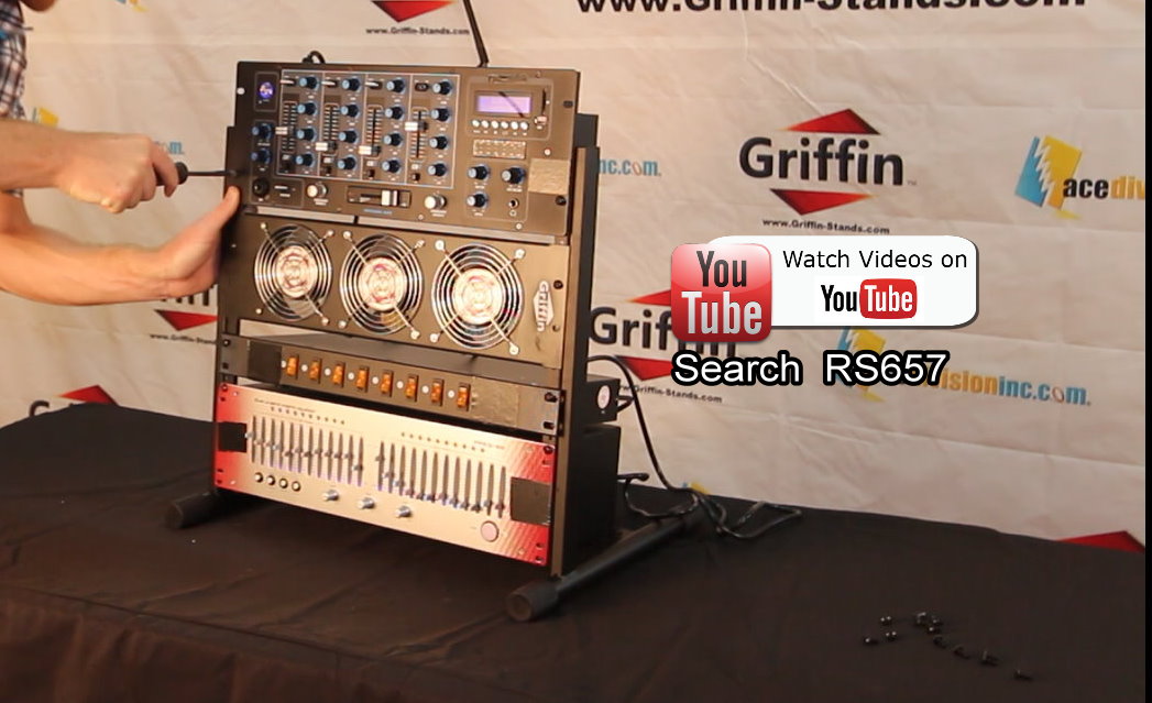 Rack Mount Stand with 10 Spaces by GRIFFIN - Music Studio Recording Equipment Sound Mixer Standing Case & 20 Screws - RackMount Pro Audio Network Amp