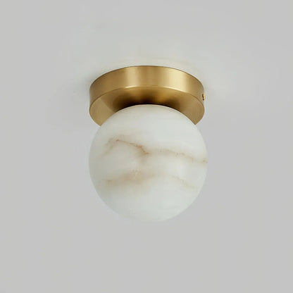 Virelia Alabaster Brass Flush Mount
