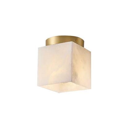 Virelia Alabaster Brass Flush Mount