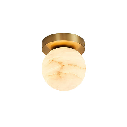 Virelia Alabaster Brass Flush Mount