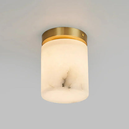 Virelia Alabaster Brass Flush Mount