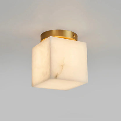 Virelia Alabaster Brass Flush Mount