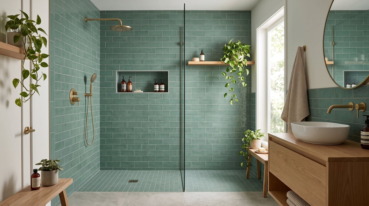 Vision Color Jade Green Anti-Slip Resin Look Porcelain Tiles 3x12