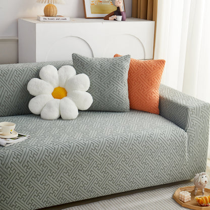 L Shape Sectional Sofa Cover Soft Stretch Furniture Protector Couch Slipcover with 1pcs Free Pillowcases
