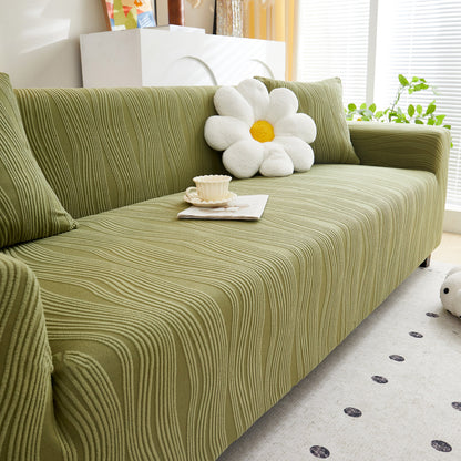 Textured Wave Stretch Sofa Couch Cover, Soft Washable Spandex Furniture Slipcovers