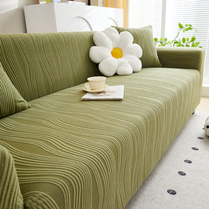 Textured Wave Stretch Sofa Couch Cover, Soft Washable Spandex Furniture Slipcovers