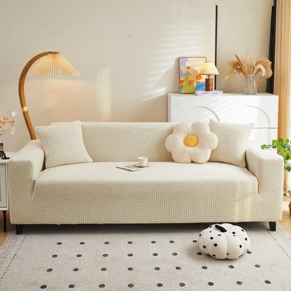 Fleece Stretch Sofa Slipcover Washable Soft Spandex Couch Cover Furniture Protector