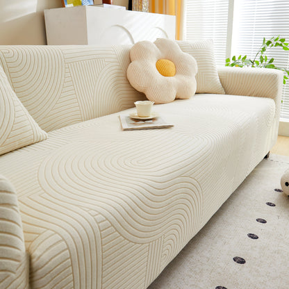 Fleece Stretch Sofa Slipcover Washable Soft Spandex Couch Cover Furniture Protector