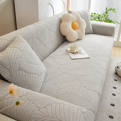 Jacquard Leaf Stretch Sofa Protector Cover Soft Washable Spandex Couch Slipcover