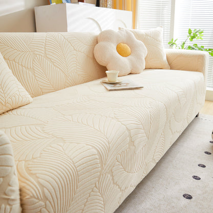 Jacquard Leaf Stretch Sofa Protector Cover Soft Washable Spandex Couch Slipcover