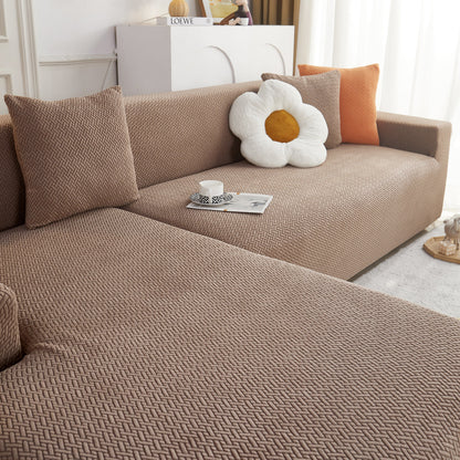 L Shape Couch Covers Stretch Slipcovers Furniture Protector with 1pcs Free Pillowcases