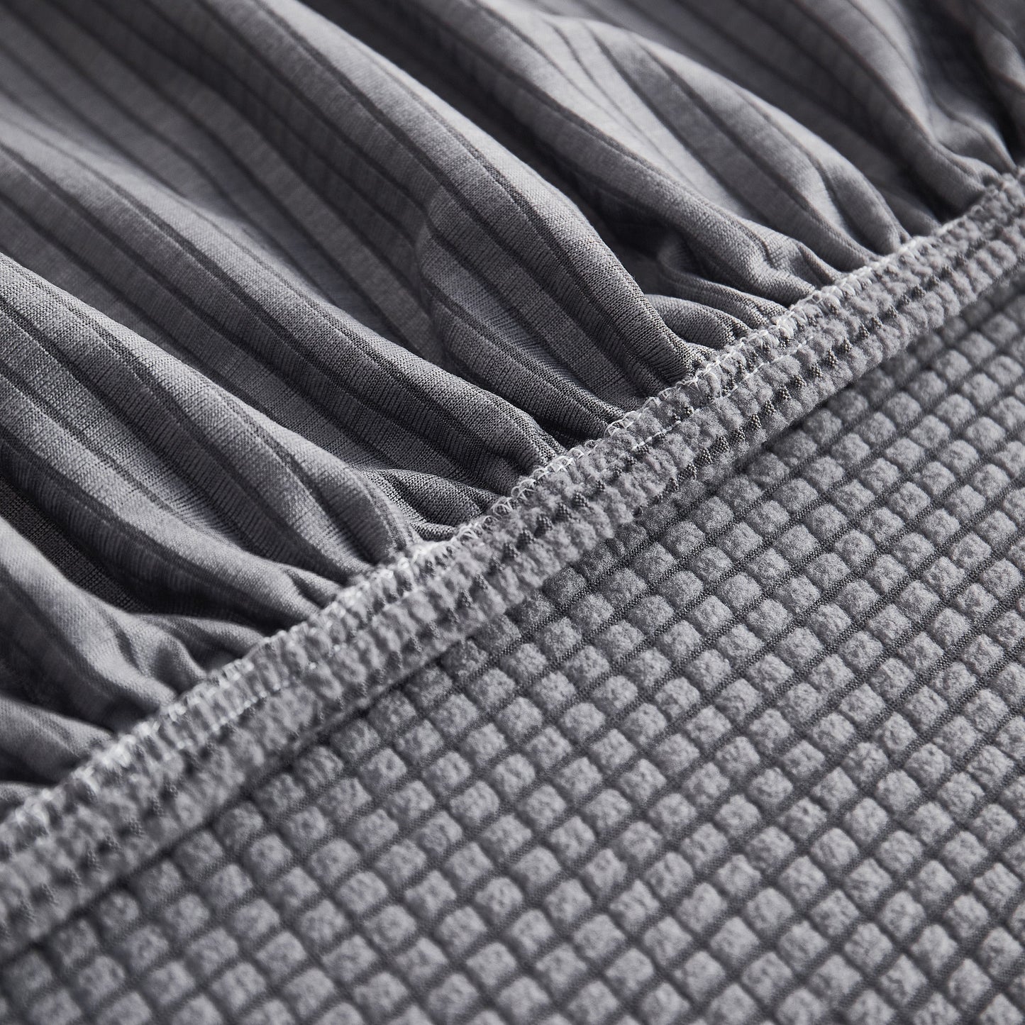 Grid Textured Stretch Sofa Cover, Soft Elastic Slipcover for Couch Protection