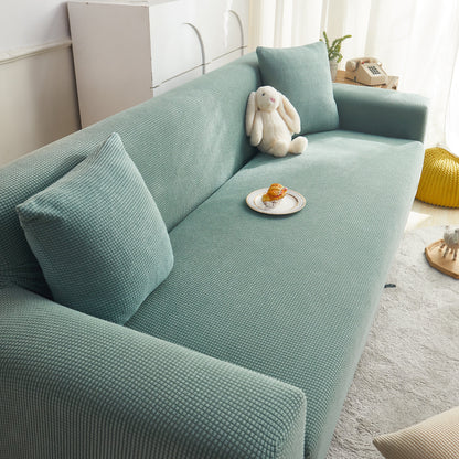 Grid Textured Stretch Sofa Cover, Soft Elastic Slipcover for Couch Protection